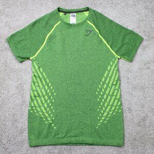 Gymshark Shirt Mens Medium Green Circuit Seamless Workout Short Sleeve Pullover
